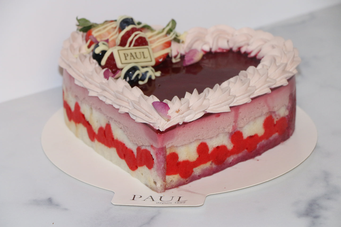 Raspberry Bavarois Heart Cake