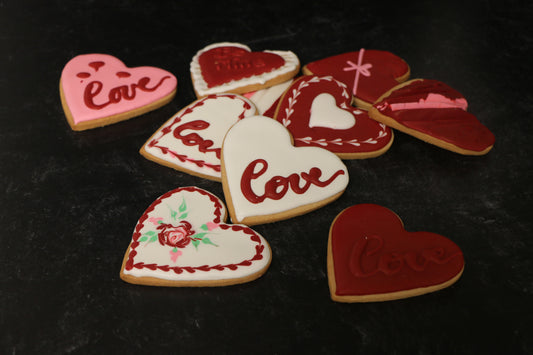 Six Assorted Valentine Cookies