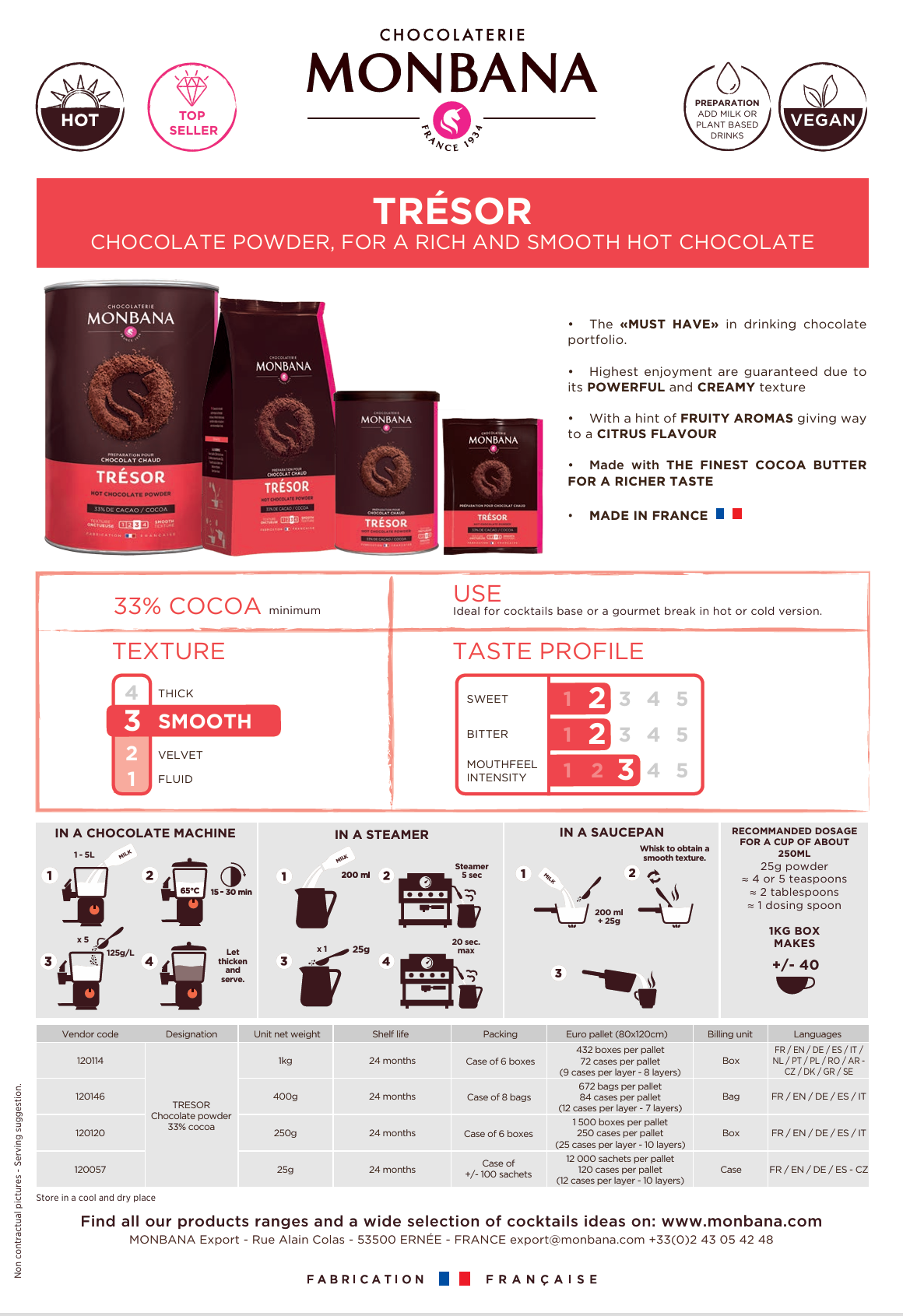 Trésor Chocolate powder (250g)